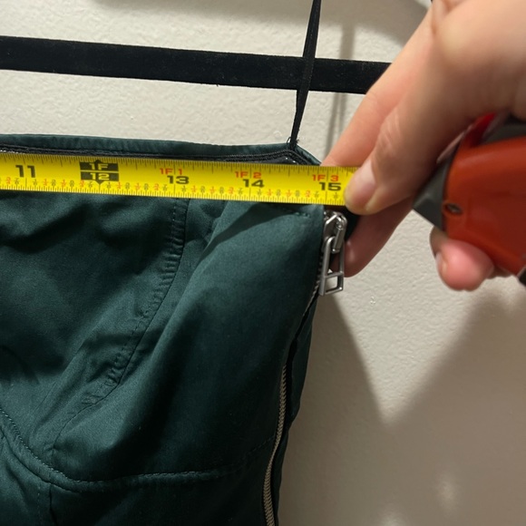 ZARA TOPSTITCHED MIDI DRESS emerald dress with top stitching, strapless bustier - Picture 15 of 16